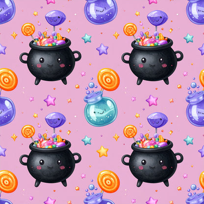 Magical Cauldrons And Potions Pattern 1 Quilting Cotton Fabric