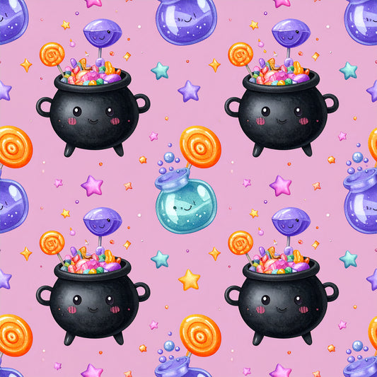 Magical Cauldrons And Potions Pattern 1 Quilting Cotton Fabric