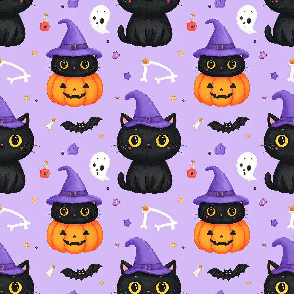 Magical Cauldrons And Potions Pattern 19 Quilting Cotton Fabric