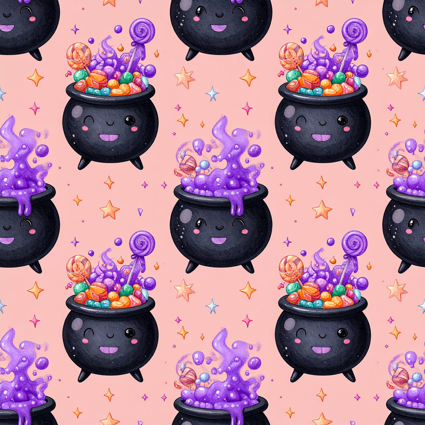 Magical Cauldrons And Potions Pattern 2 Quilting Cotton Fabric
