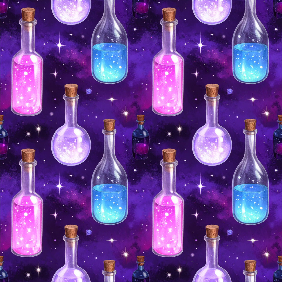 Magical Cauldrons And Potions Pattern 4 Quilting Cotton Fabric