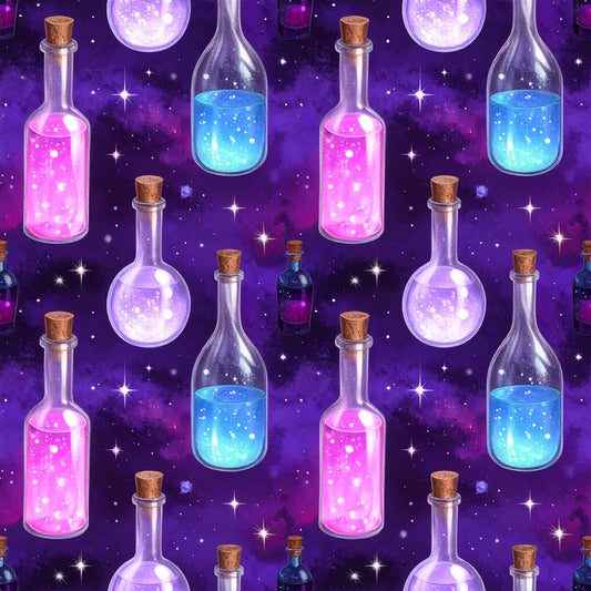 Magical Cauldrons And Potions Pattern 4 Quilting Cotton Fabric