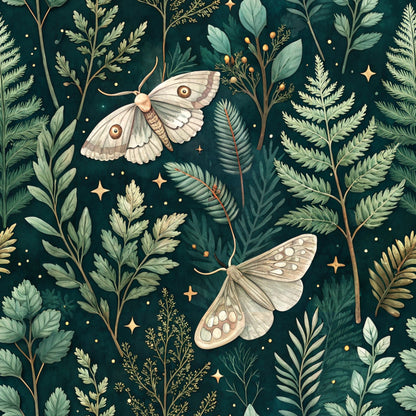 Magical Forest Moth Pattern 10 Quilting Cotton Fabric