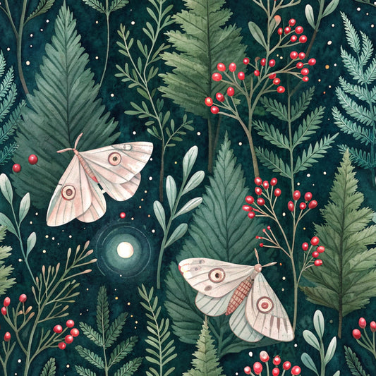 Magical Forest Moth Pattern 2 Quilting Cotton Fabric