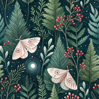 Magical Forest Moth Pattern 2 Quilting Cotton Fabric
