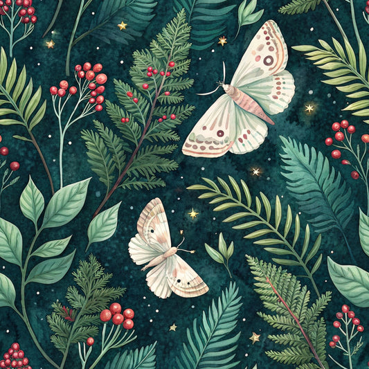 Magical Forest Moth Pattern 3 Quilting Cotton Fabric