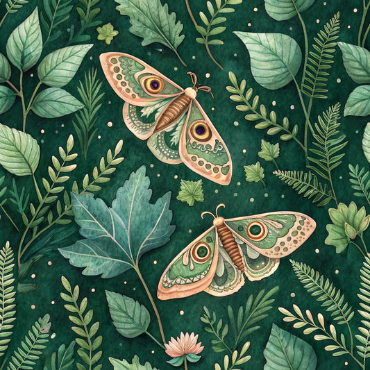 Magical Forest Moth Pattern 6 Quilting Cotton Fabric