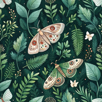 Magical Forest Moth Pattern 7 Quilting Cotton Fabric