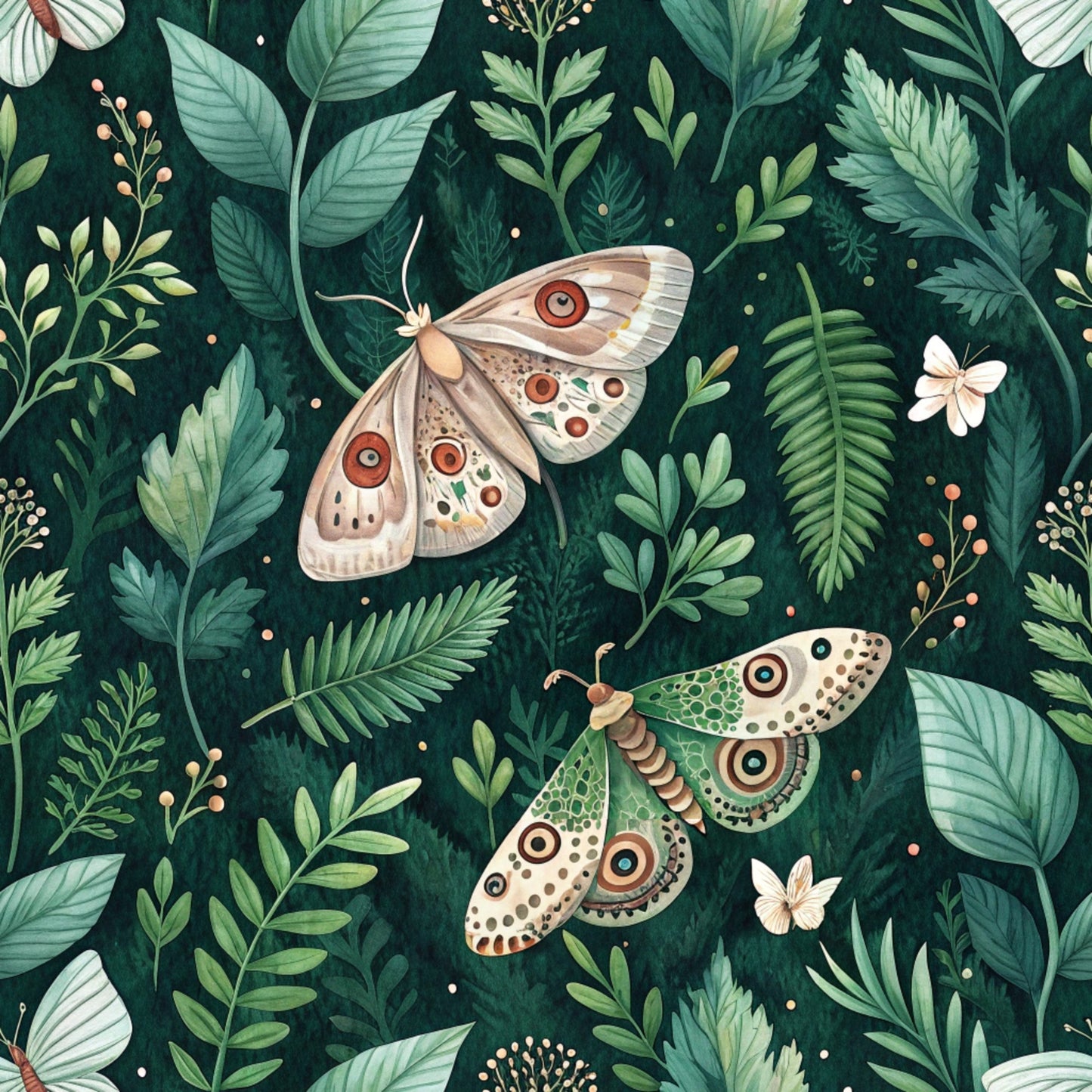 Magical Forest Moth Pattern 7 Quilting Cotton Fabric