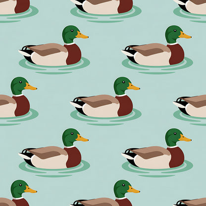 Mallard in the Pond Pattern 13 Quilting Cotton Fabric