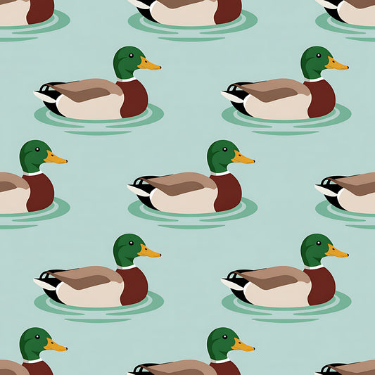 Mallard in the Pond Pattern 13 Quilting Cotton Fabric
