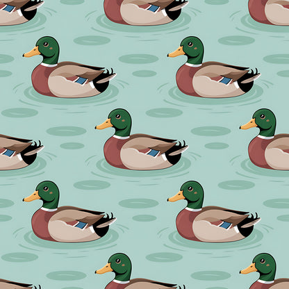 Mallard in the Pond Pattern 14 Quilting Cotton Fabric