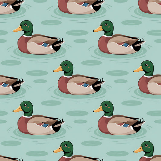 Mallard in the Pond Pattern 14 Quilting Cotton Fabric