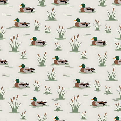 Mallard in the Pond Pattern 19 Quilting Cotton Fabric