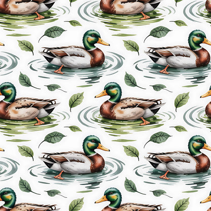 Mallard in the Pond Pattern 21 Quilting Cotton Fabric
