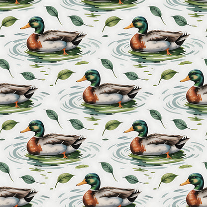 Mallard in the Pond Pattern 22 Quilting Cotton Fabric