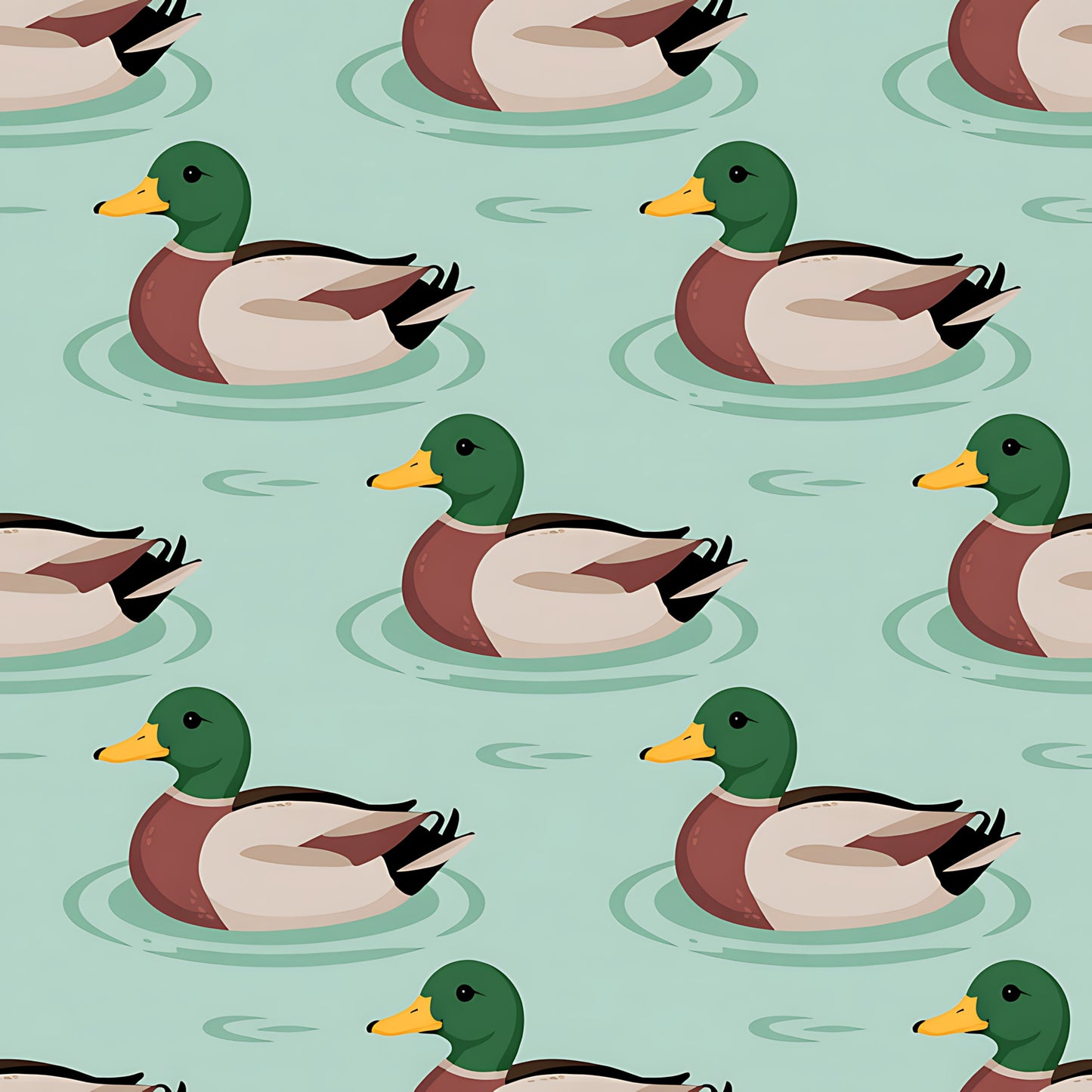 Mallard in the Pond Pattern 5 Quilting Cotton Fabric