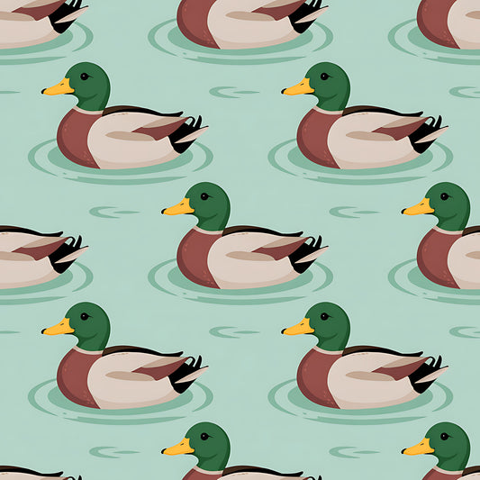Mallard in the Pond Pattern 5 Quilting Cotton Fabric