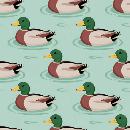 Mallard in the Pond Pattern 5 Quilting Cotton Fabric