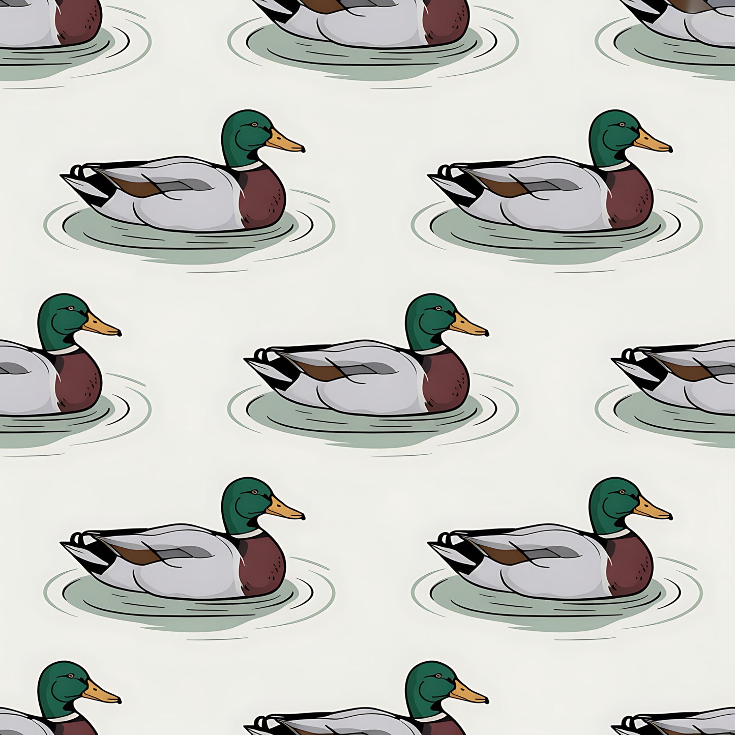 Mallard in the Pond Pattern 6 Quilting Cotton Fabric