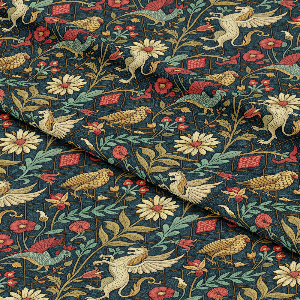 Medieval Tapestry Pattern 10 Quilting Cotton Fabric