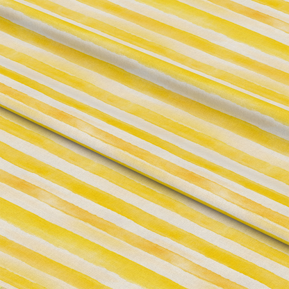 Mediterranean Lemon Azure Pattern 12 Quilting Cotton Fabric, yellow stripes, lemon hues, white background, cotton textile, quilting material, soft texture, sewing fabric, lightweight cloth, summer colors, natural fibers, casual design, striped motif, bright and airy, craft fabric, durable cotton, warm tones, horizontal lines, vibrant textile
