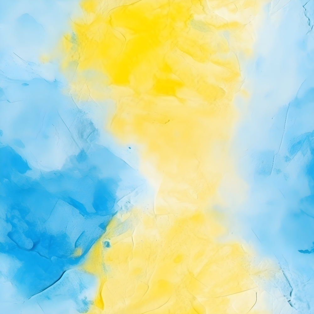 Abstract artwork with swirls of blue and yellow blending together, creating a textured and vibrant pattern.