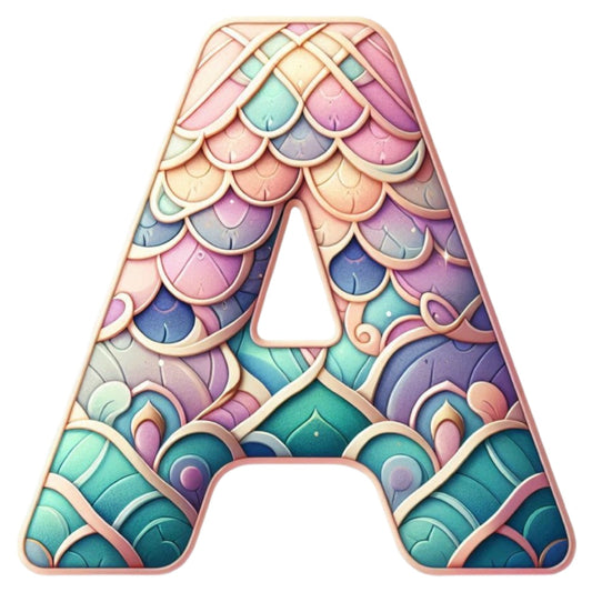 Mermaid Letter A Fabric Panel