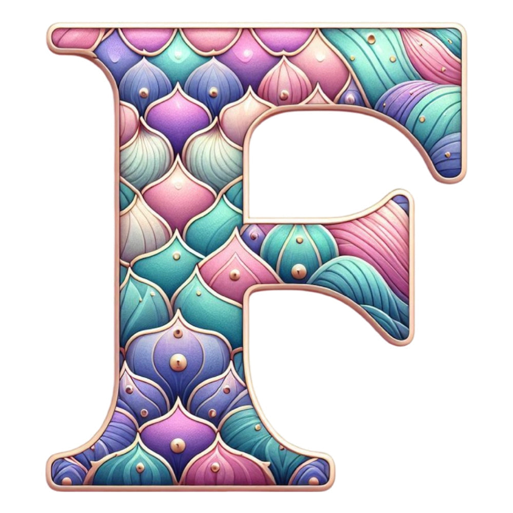 Mermaid Letter F Fabric Panel