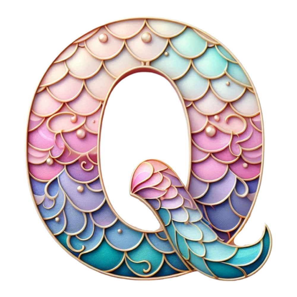 Mermaid Letter Q Fabric Panel – FabricMegaStore.com