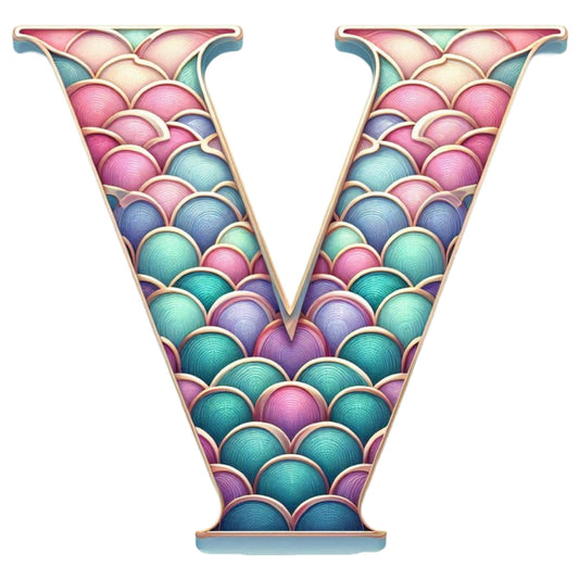 Mermaid Letter V Fabric Panel