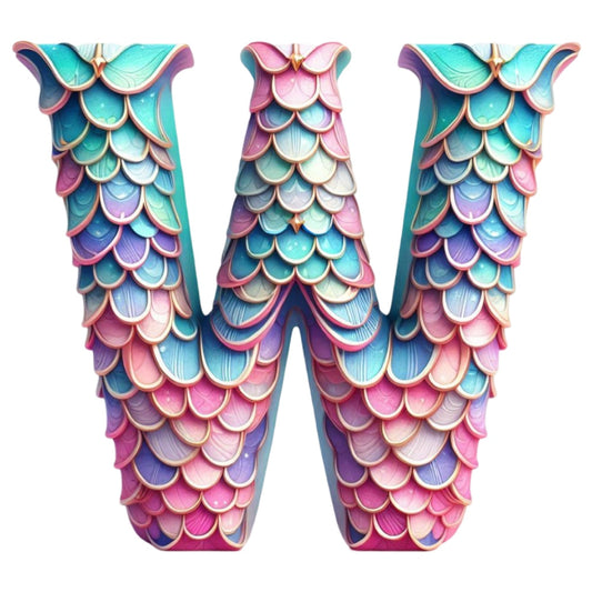 Mermaid Letter W Fabric Panel