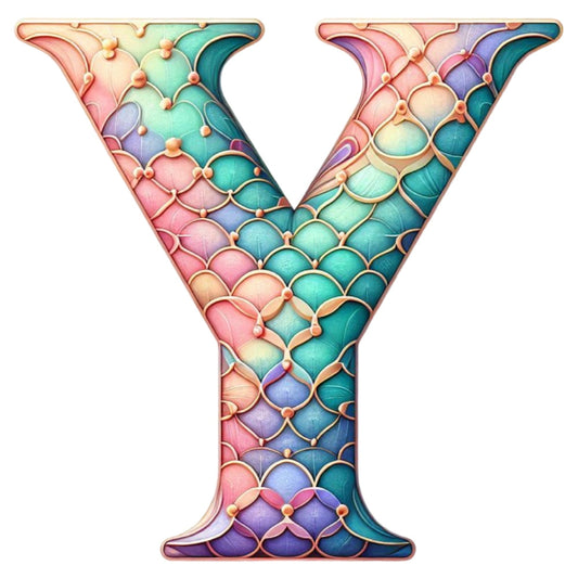 Mermaid Letter Y Fabric Panel