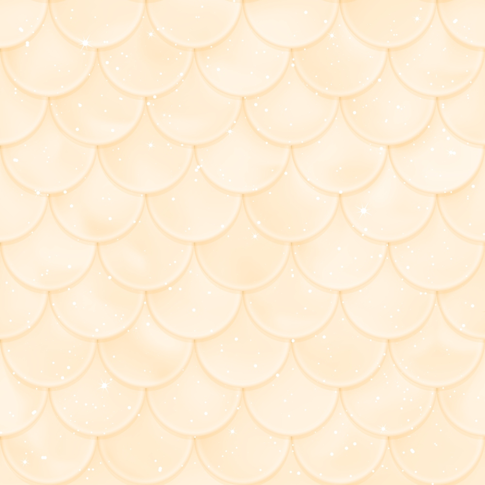 Seamless pattern of overlapping beige scallops with a subtle sparkle effect.