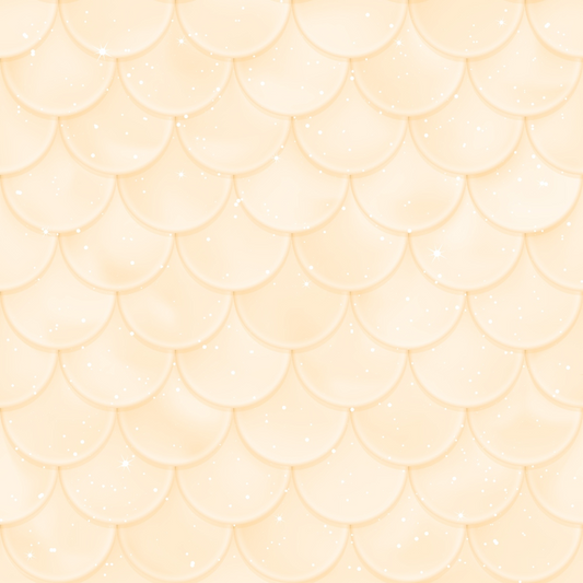 Seamless pattern of overlapping beige scallops with a subtle sparkle effect.