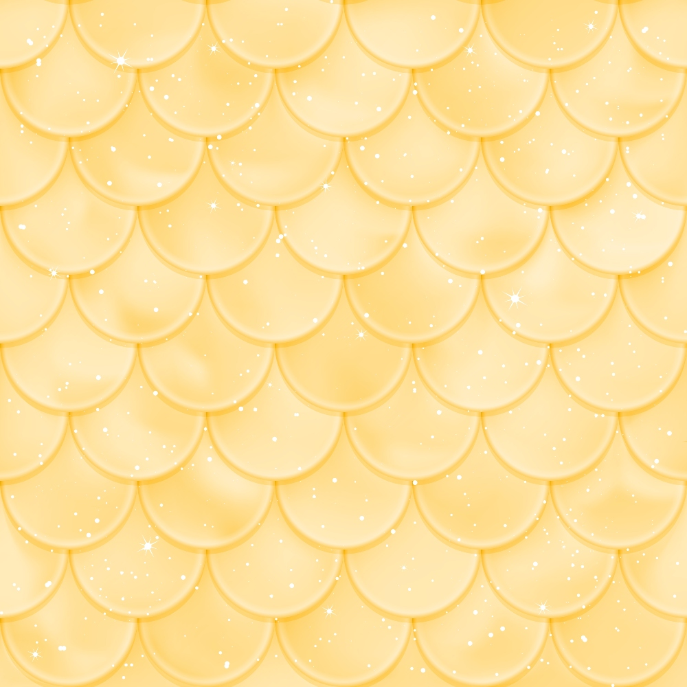 Yellow scalloped pattern with glittering star-like accents.