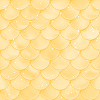 Yellow scalloped pattern with glittering star-like accents.