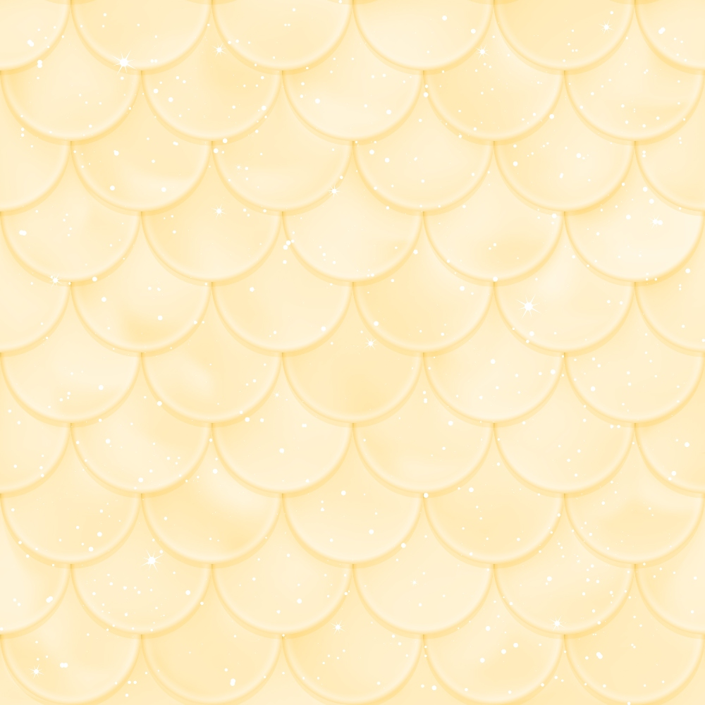 A seamless pattern of beige scales with a glossy texture and scattered sparkles.