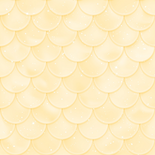 A seamless pattern of beige scales with a glossy texture and scattered sparkles.