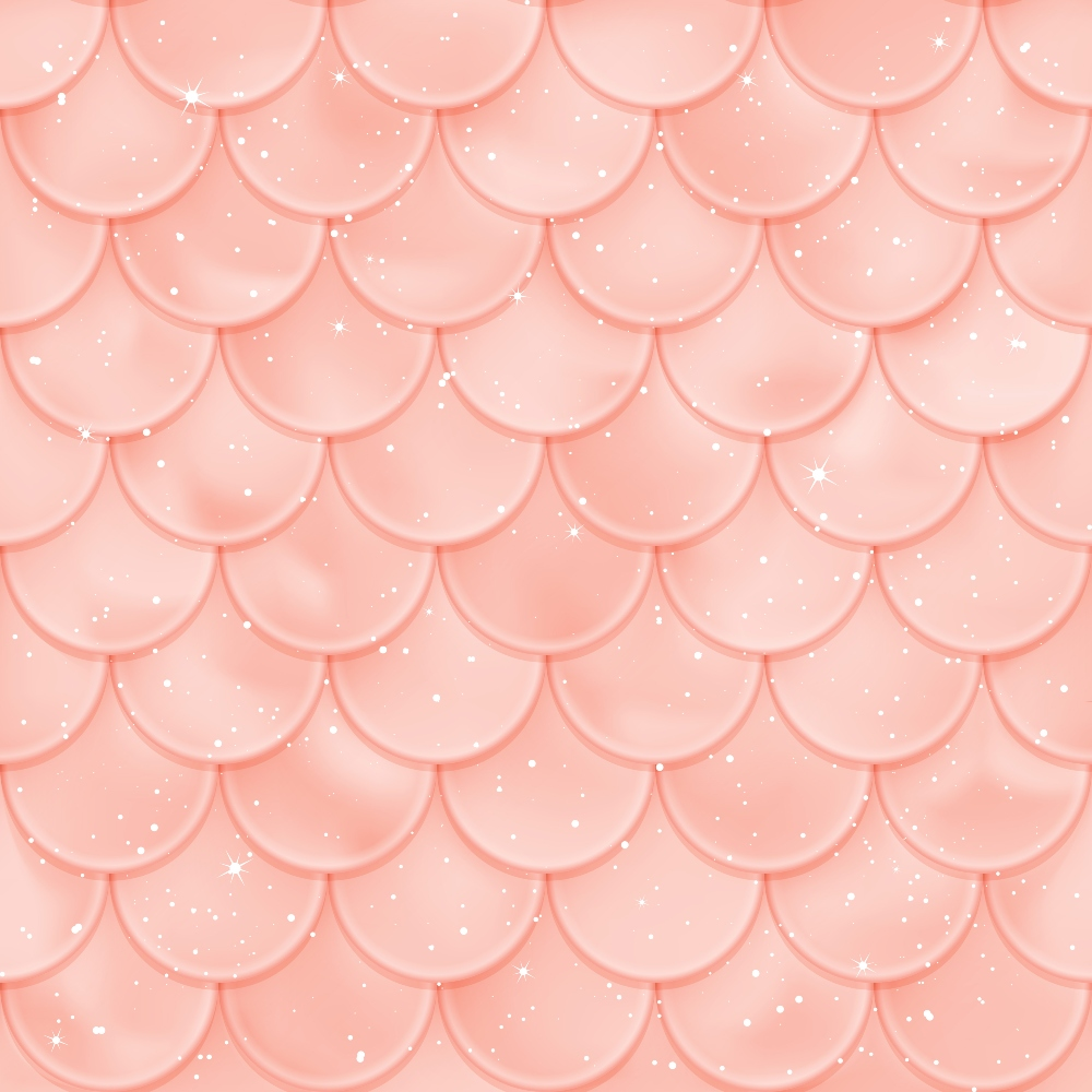 A pink scallop pattern with a soft texture and scattered white sparkles.