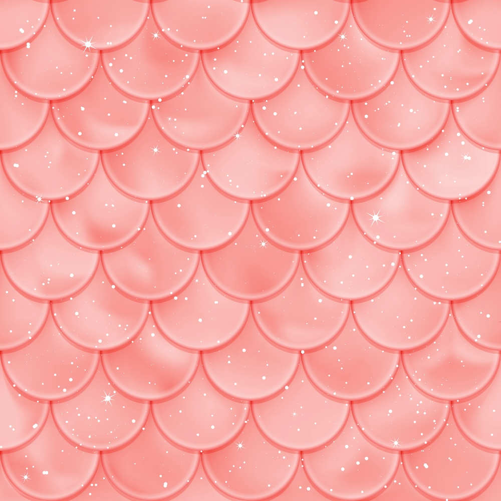 Pattern of glossy, overlapping pink scales with white sparkles spread across the surface.