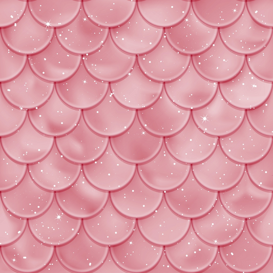 Pink scales pattern with a smooth texture and scattered white sparkles.