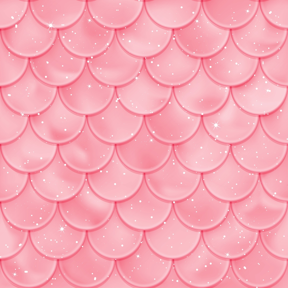 Pattern of overlapping pink scalloped shapes with a glossy finish and white sparkles scattered throughout.