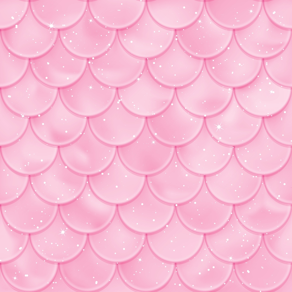 pink, mermaid scales, scalloped pattern, sparkles, shimmer, fantasy, whimsical, quilting cotton, fabric panel, magical, iridescent, geometric scales, pastel pink, glittery, oceanic, sea-inspired, repetitive pattern, dreamy, enchanted, cotton fabric