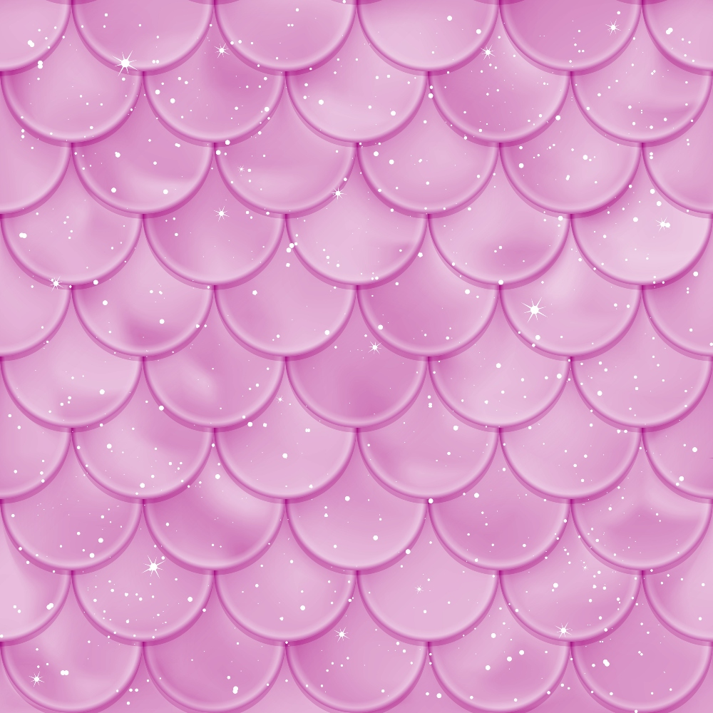 pink, magenta, fuchsia, mermaid scales, fish scales, overlapping scales, scalloped pattern, sparkles, glitter effects, stars, shimmery, iridescent, fantasy, whimsical, ocean themed, aquatic, quilting cotton, fabric panel, seamless pattern, magical