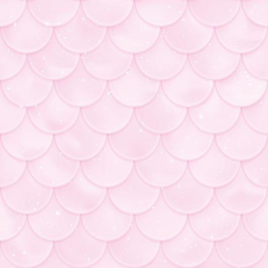 Pink scallop pattern with a subtle, shimmering effect and small white sparkles distributed evenly throughout the design.