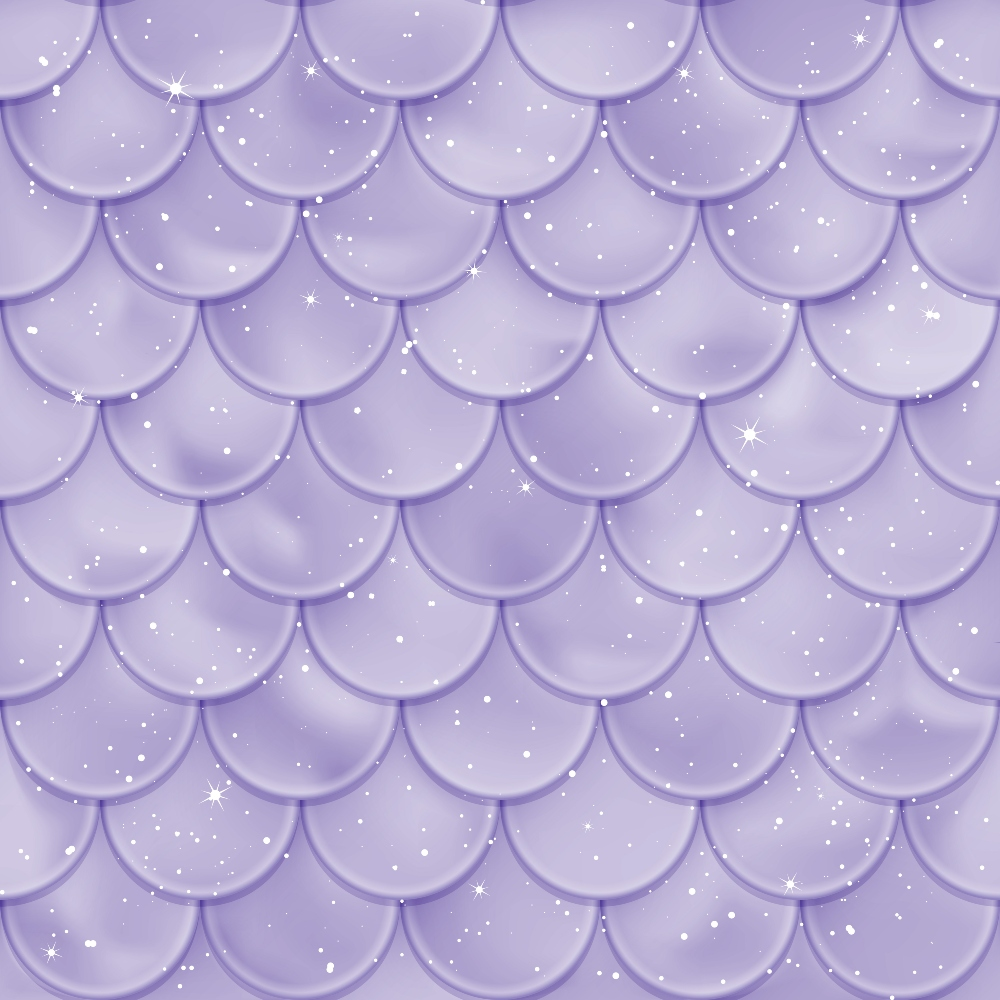 Purple mermaid scale pattern with a shiny, iridescent texture and scattered white sparkles.