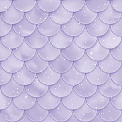 A textured pattern of overlapping pastel purple scales with sparkles scattered throughout, resembling a fantasy-themed design.