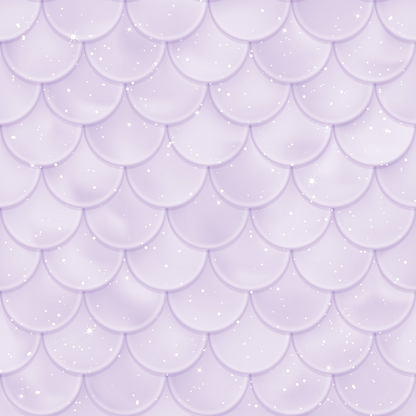 A pattern of overlapping lavender scales with a shimmery, glittery texture, resembling fish or mermaid scales.