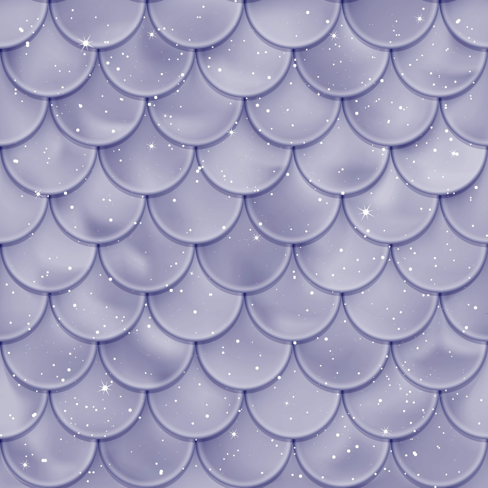 Purple mermaid scale pattern with a glossy finish and scattered white sparkles.